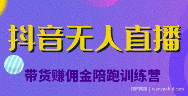 抖音无人直播带货赚佣金陪跑训练营，从0开始看完就能实操，日赚5000元（价值6980元）