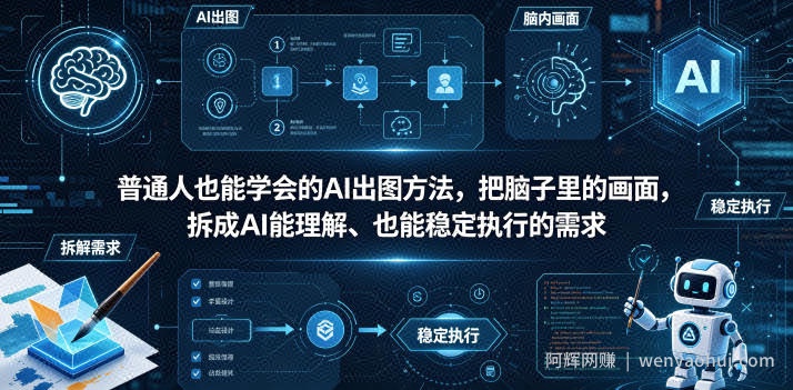 普通⼈也能学会的AI出图⽅法，把脑子里的画面，拆成AI能理解、也能稳定执行的需求【文档】
