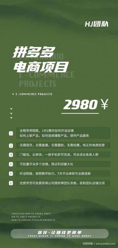 2023拼多多电商项目，稳定一天300～3000+，门槛低，出单快，一部手机即可完成