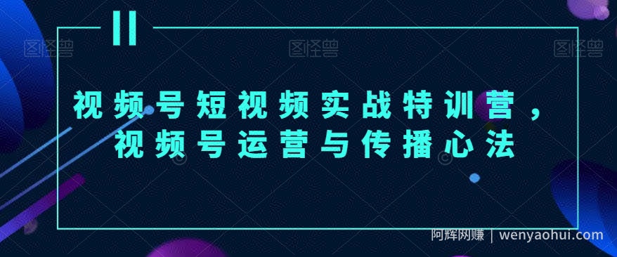 视频号短视频实战特训营，视频号运营与传播心法