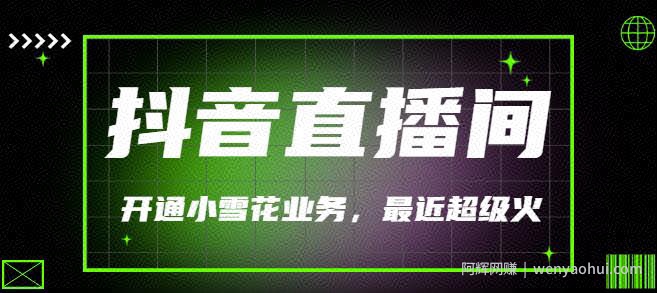 最近超火的抖音直播间开通小雪花业务（外面割288）
