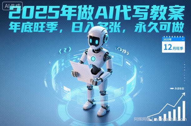 2025年做AI代写教案，年底旺季，日入多张，永久可做