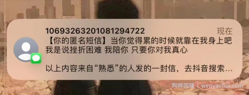匿名短信项目，0.7元积少成多，偏冷门小众长远副业