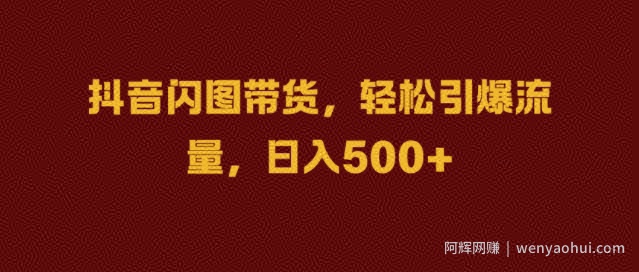 抖音闪图带货,轻松引爆流量,日入几张【揭秘】