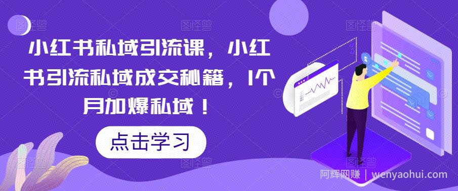 小红书私域引流课,小红书引流私域成交秘籍,1个月加爆私域!