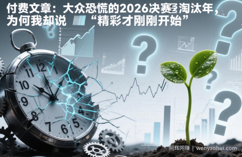 付费文章：大众恐慌的2026决赛淘汰年，为何我却说“精彩才刚刚开始”？