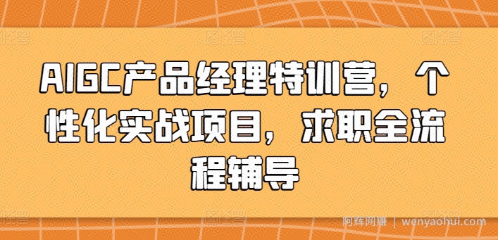 AIGC产品经理特训营，个性化实战项目，求职全流程辅导