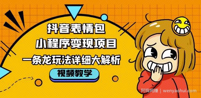 抖音表情包小程序变现项目，一条龙玩法详细大解析，视频版学习！