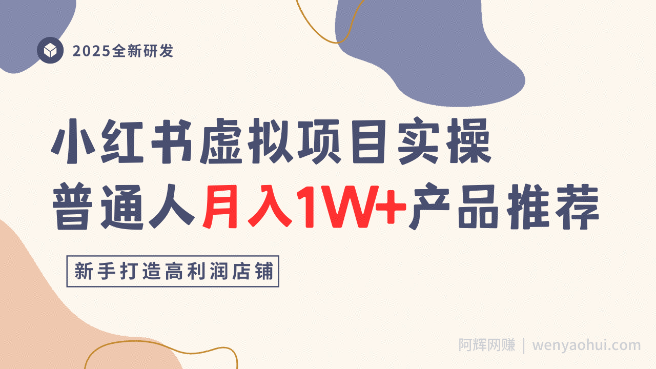 小红书虚拟项目实操指南，普通人月入1W+产品推荐，直接抄