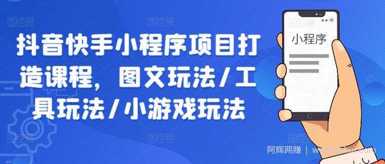 抖音快手小程序项目打造课程，图文玩法/工具玩法/小游戏玩法