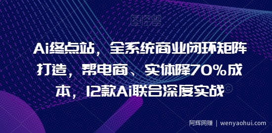Ai终点站，全系统商业闭环矩阵打造，帮电商、实体降70%成本，12款Ai联合深度实战【0906更新】