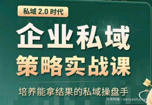 私域2.0：企业私域策略实战课，培养能拿结果的私域操盘手