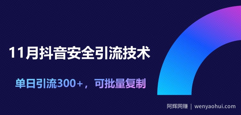 11月抖音安全引流技术，单日引流300+，可批量复制