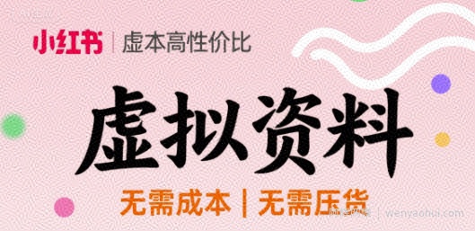 小红书虚拟资料，不需要成本压货，单价9.9