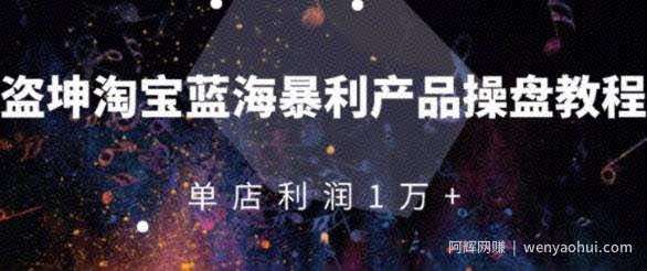 淘宝蓝海暴利产品操盘教程：从零到单店利润10000+详细实操（付费文章）