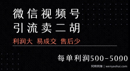 视频号卖二胡教程，利润大 易成交 售后少，一单利润5张+