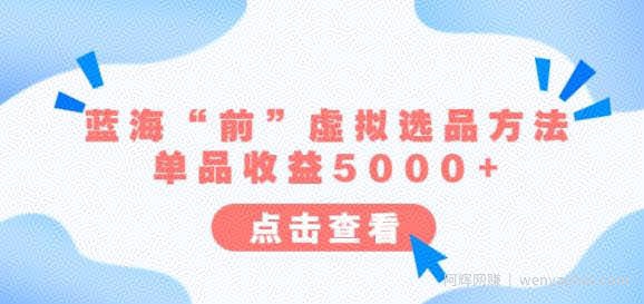 某公众号付费文章《蓝海“前”虚拟选品方法：单品收益5000+》