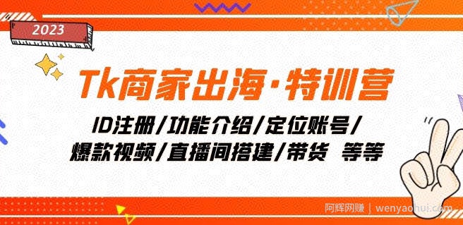 Tk商家出海·特训营：ID注册/功能介绍/定位账号/爆款视频/直播间搭建/带货