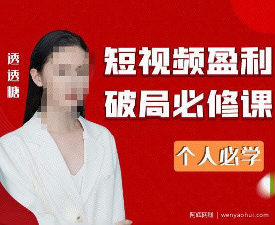 2023最新透透糖短视频盈利破局必修课——个人必学