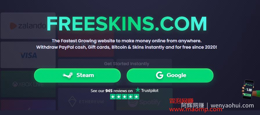 国外网创：每月保底美元1000+，FREESKINS多渠道賺米攻略