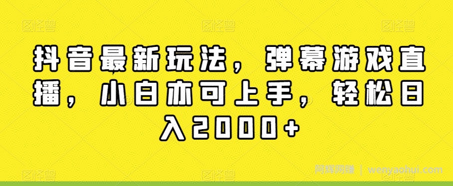 抖音最新玩法，弹幕游戏直播，小白亦可上手，轻松日入2000+