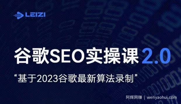 雷子·谷歌SEO 2.0实战课，独立站询盘自由必备，基于2023谷歌最新算法录制