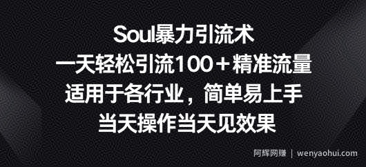 Soul暴力引流术，一天轻松引流100＋精准流量，适用于各行业，简单易上手