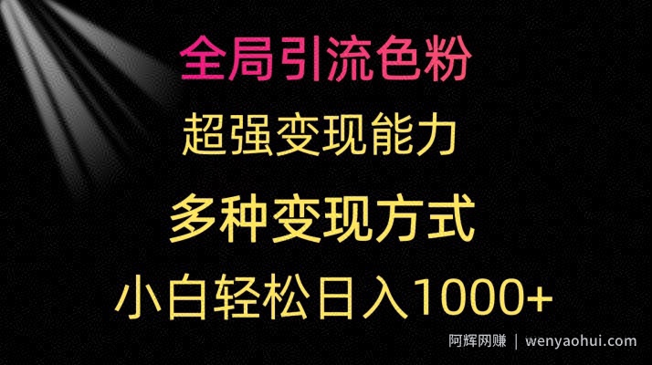 全局引流色粉，超强变现能力，多种变现方式，小白轻松日入1000+