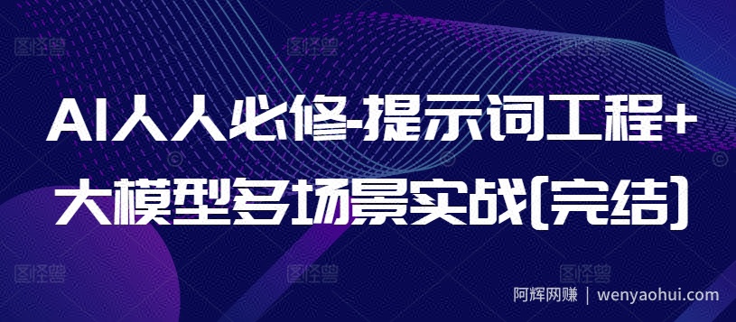 AI人人必修-提示词工程+大模型多场景实战[完结]