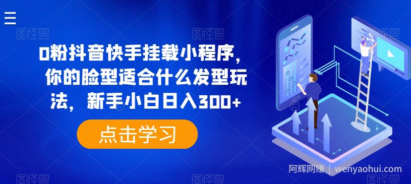 0粉抖音快手挂载小程序，你的脸型适合什么发型玩法，新手小白日入300+【揭秘】