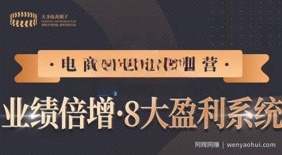 【电商TOP特训营】业绩倍增·八大賺米系统，带你走TOP走过的路价值2980元