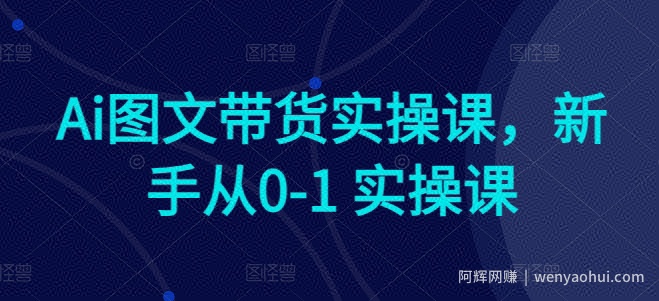 Ai图文带货实操课，新手从0-1 实操课