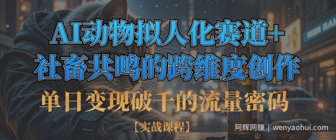 单日变现破千的流量密码，AI动物拟人化赛道+社畜共鸣的跨维度创作