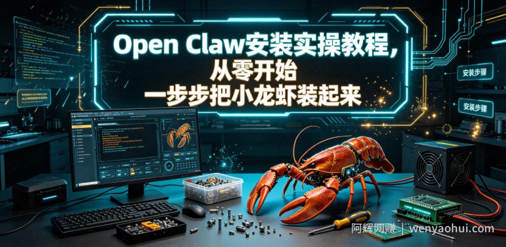 Open Claw安装实操教程，从零开始一步步一步步把小龙虾装起来