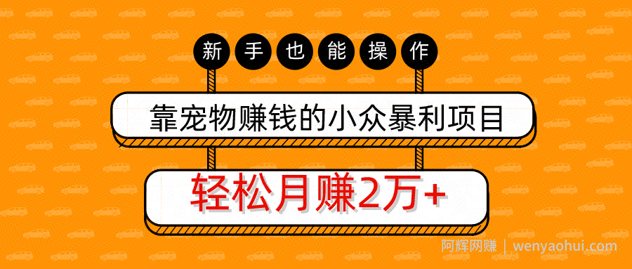 三疯拆手狂赚第25计：靠宠物賺米的小众暴利项目，新手也能操作，轻松月赚20000+