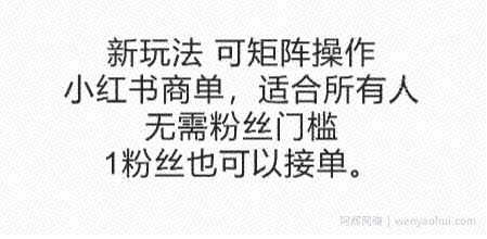 可矩阵操作，小红书商单新玩法，适合所有人，无需粉丝门槛，1粉丝也可以接单
