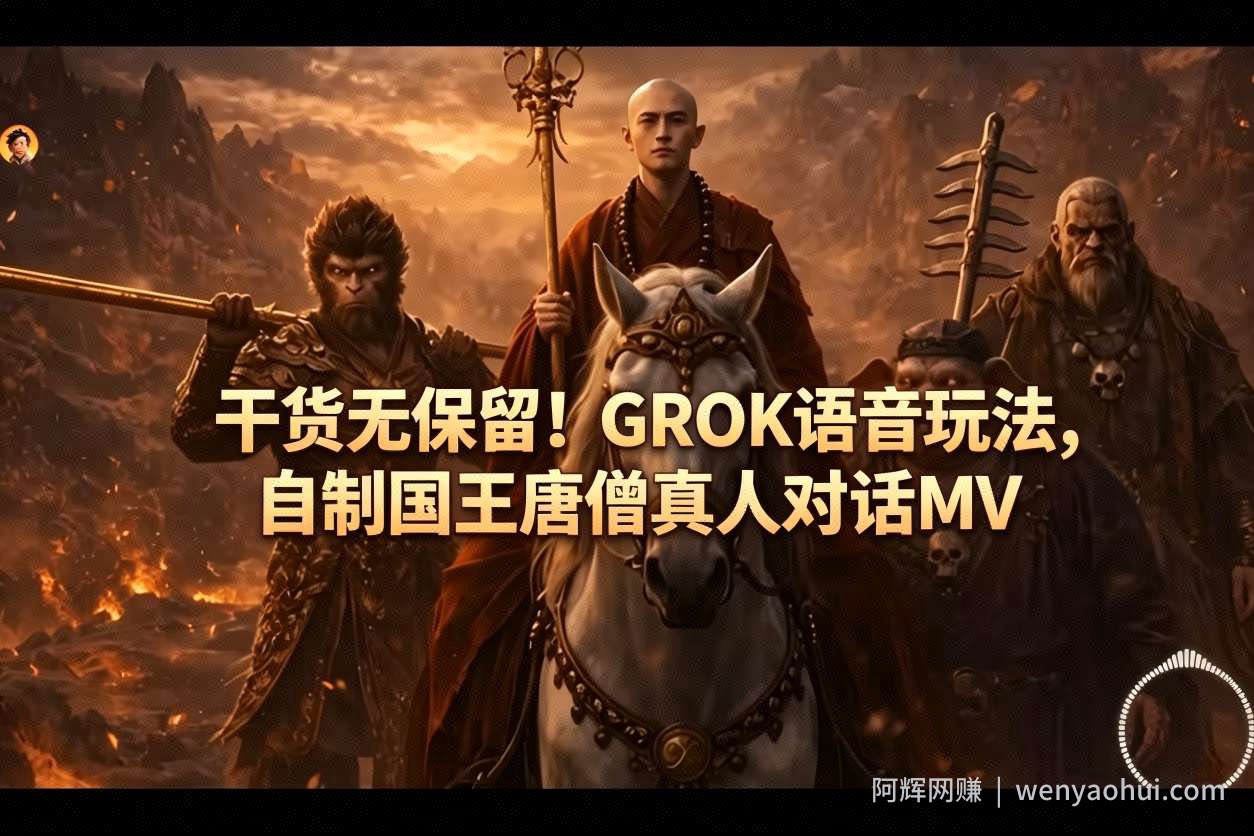 干货无保留！GROK语音玩法，自制国王唐僧真人对话MV