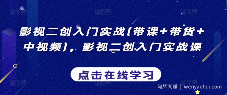 影视二创入门实战(带课+带货+中视频)，影视二创入门实战课