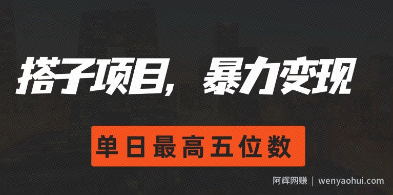 搭子项目，暴力变现，单日最高破五位数