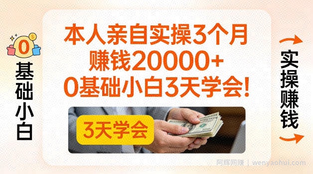 本人亲自实操3个月賺了2W+，0基础小白3天学会，0粉丝也可以做【揭秘】