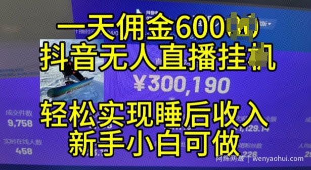 2024年11月抖音无人直播带货挂JI，小白的梦想之路，全天24小时收益不间断实现真正管道收益【揭秘】