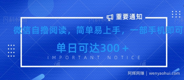微信最新自撸阅读玩法，简单易上手，一台手机即可操作，单日3张