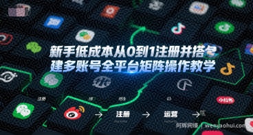 新手低成本从0到1注册并搭建多账号全平台矩阵操作教学，手机号-邮箱-IP-工具