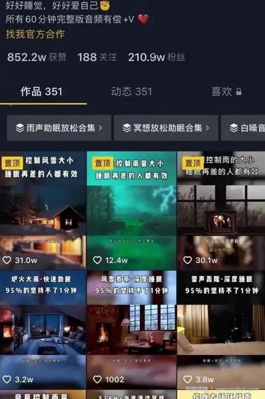 抖音賺米门道之抖音助眠号暴利賺米项目解析