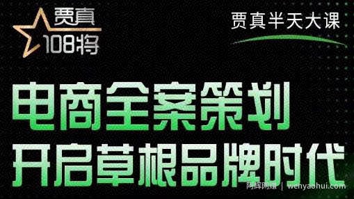 贾真老师的半天大课，电商全案策划，全程打开自己后台店铺讲这个案例