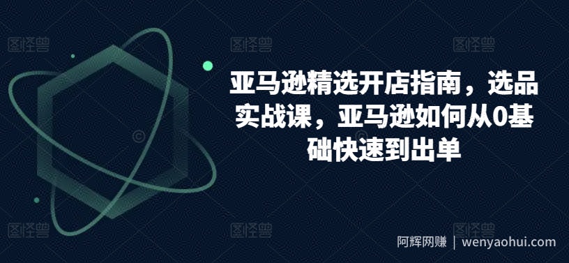 亚马逊精选开店指南，选品实战课，亚马逊如何从0基础快速到出单