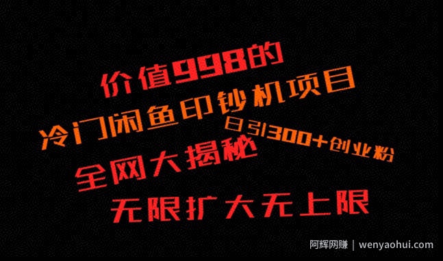 闲鱼流量印钞机项目大揭秘，日引300+创业粉，保姆级实操教程
