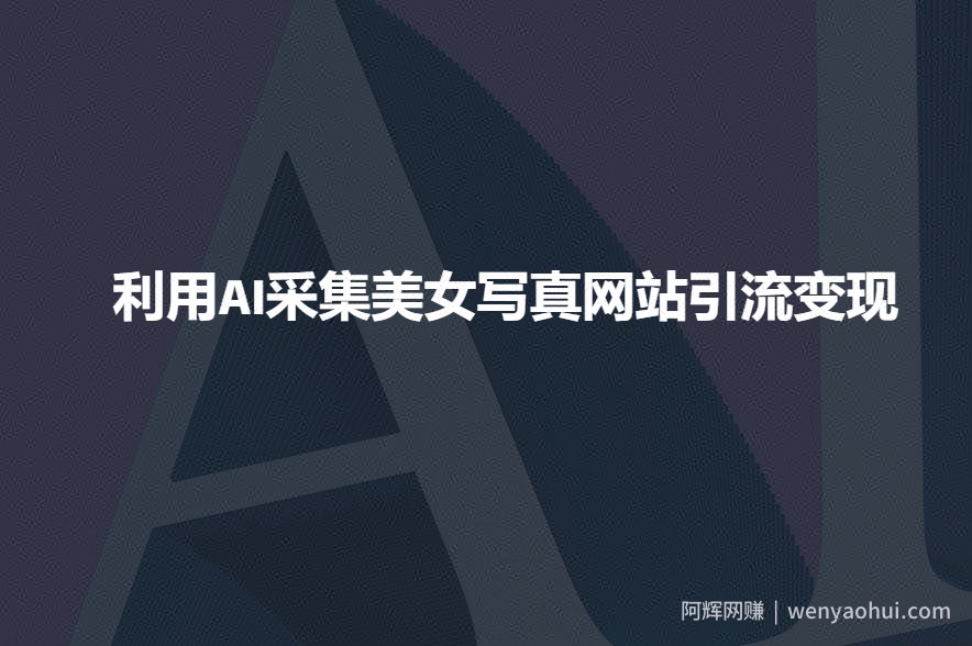 利用AI采集美女写真网站引流变现，引流嘎嘎的