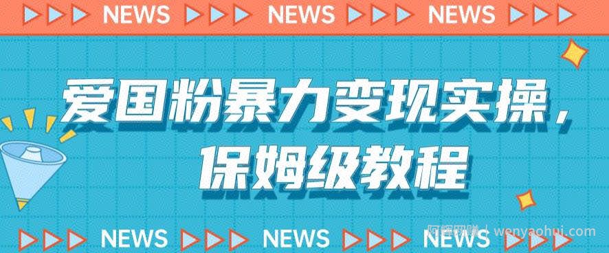 爱国粉暴力变现实操，保姆级教程