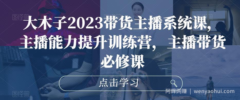 大木子2023带货主播系统课，主播能力提升训练营，主播带货必修课